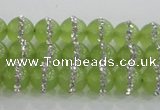 CCN4620 15.5 inches 6mm round candy jade with rhinestone beads