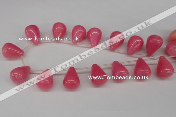 CCN465 15.5 inches Top-drilled 18*25mm teardrop candy jade beads