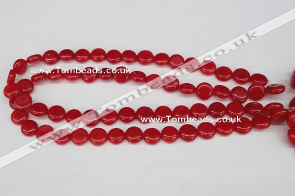 CCN476 15.5 inches 12mm flat round candy jade beads wholesale