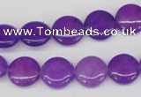 CCN478 15.5 inches 12mm flat round candy jade beads wholesale