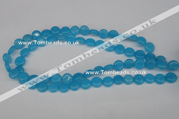 CCN480 15.5 inches 12mm flat round candy jade beads wholesale