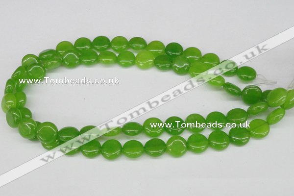 CCN481 15.5 inches 12mm flat round candy jade beads wholesale