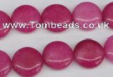 CCN486 15.5 inches 14mm flat round candy jade beads wholesale