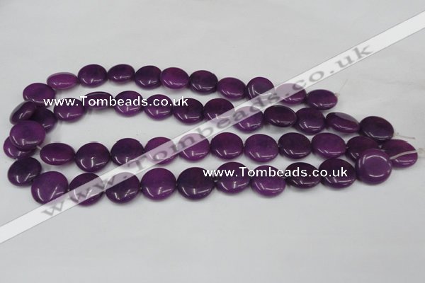 CCN491 15.5 inches 16mm flat round candy jade beads wholesale