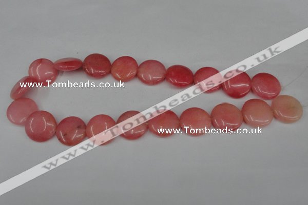 CCN495 15.5 inches 20mm flat round candy jade beads wholesale