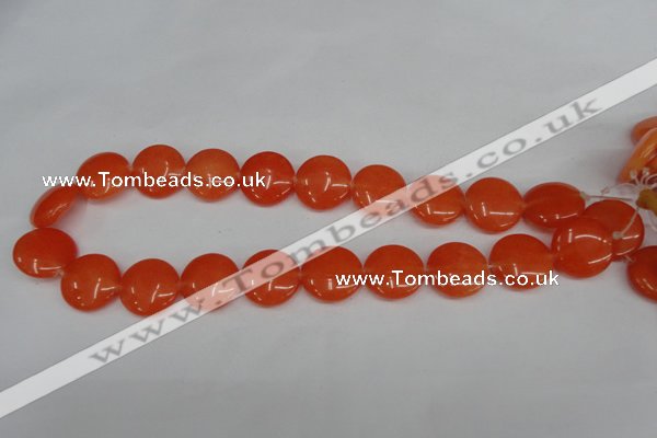 CCN496 15.5 inches 20mm flat round candy jade beads wholesale