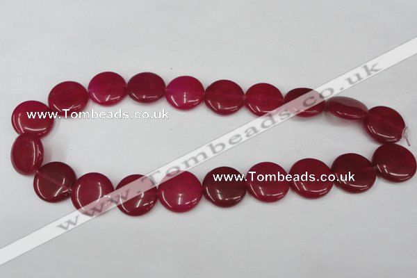 CCN497 15.5 inches 20mm flat round candy jade beads wholesale