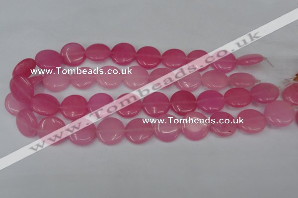 CCN498 15.5 inches 20mm flat round candy jade beads wholesale