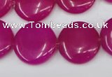 CCN499 15.5 inches 20mm flat round candy jade beads wholesale