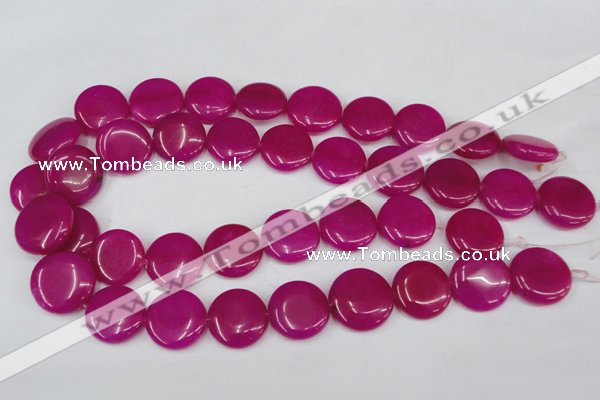 CCN499 15.5 inches 20mm flat round candy jade beads wholesale