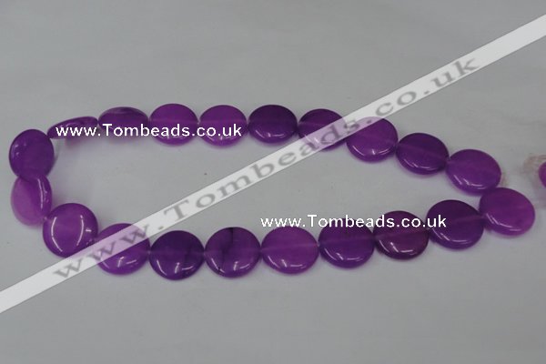 CCN501 15.5 inches 20mm flat round candy jade beads wholesale