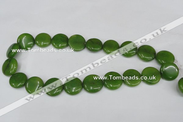 CCN502 15.5 inches 20mm flat round candy jade beads wholesale