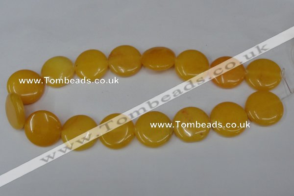 CCN505 15.5 inches 25mm flat round candy jade beads wholesale