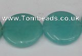 CCN507 15.5 inches 25mm flat round candy jade beads wholesale