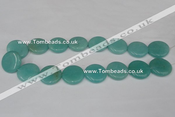 CCN507 15.5 inches 25mm flat round candy jade beads wholesale