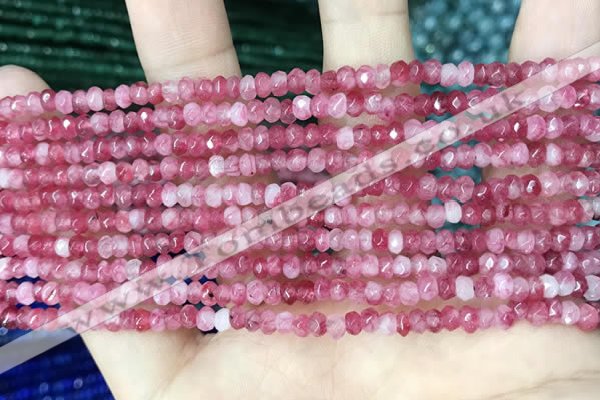 CCN5105 15 inches 3*4mm faceted rondelle candy jade beads