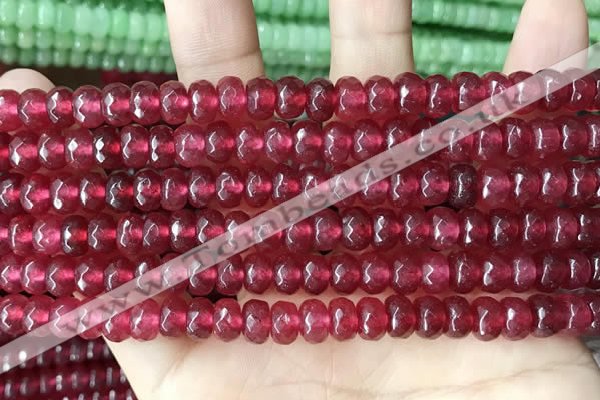 CCN5144 15 inches 5*8mm faceted rondelle candy jade beads