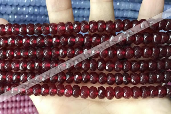 CCN5145 15 inches 5*8mm faceted rondelle candy jade beads