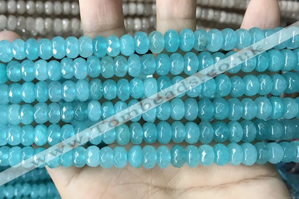 CCN5149 15 inches 5*8mm faceted rondelle candy jade beads