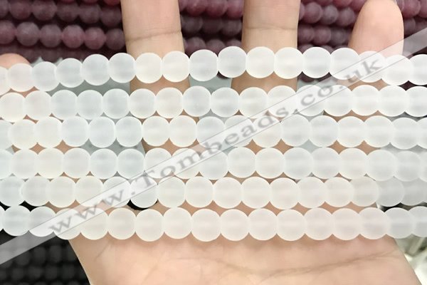 CCN5570 15 inches 8mm round matte candy jade beads Wholesale