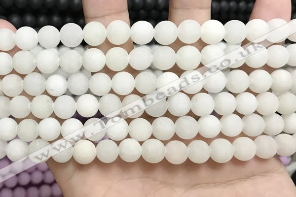 CCN5574 15 inches 8mm round matte candy jade beads Wholesale