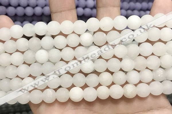CCN5575 15 inches 8mm round matte candy jade beads Wholesale