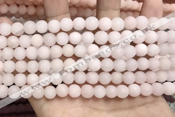 CCN5581 15 inches 8mm round matte candy jade beads Wholesale