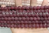 CCN5597 15 inches 8mm round matte candy jade beads Wholesale