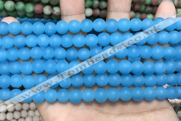 CCN5605 15 inches 8mm round matte candy jade beads Wholesale