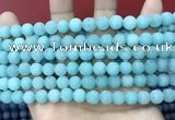 CCN5607 15 inches 8mm round matte candy jade beads Wholesale