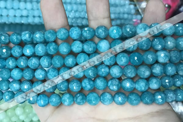 CCN5662 15 inches 8mm faceted round candy jade beads