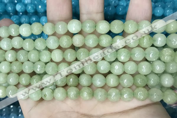 CCN5669 15 inches 8mm faceted round candy jade beads