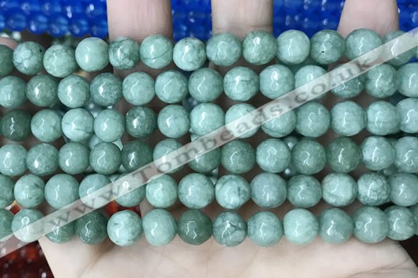 CCN5694 15 inches 8mm faceted round candy jade beads