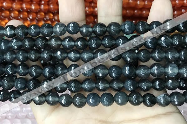 CCN5701 15 inches 8mm faceted round candy jade beads