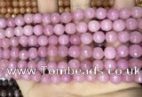 CCN5721 15 inches 8mm faceted round candy jade beads