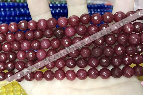 CCN5729 15 inches 8mm faceted round candy jade beads