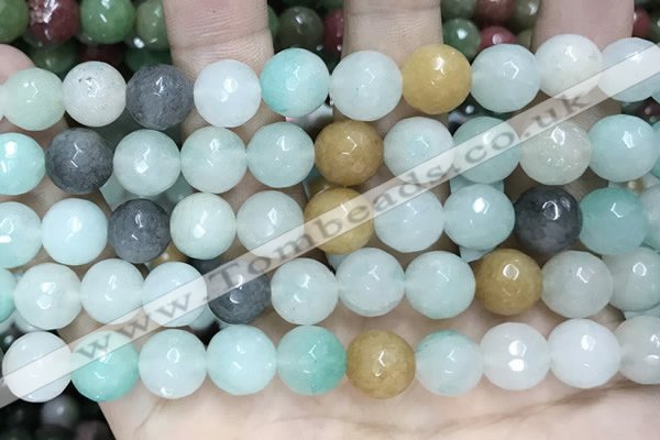 CCN5830 15 inches 10mm faceted round candy jade beads