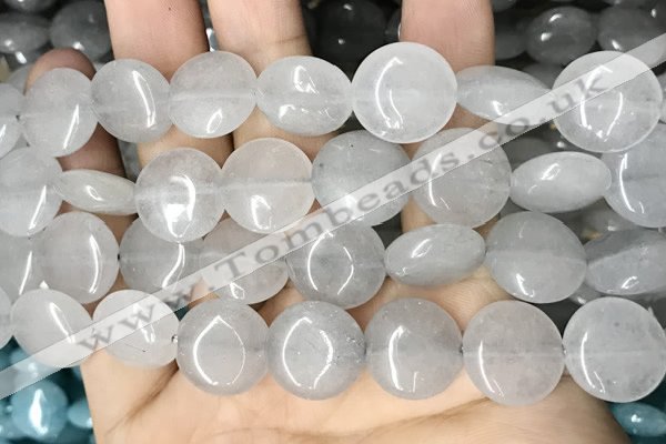 CCN5856 15 inches 15mm flat round candy jade beads Wholesale