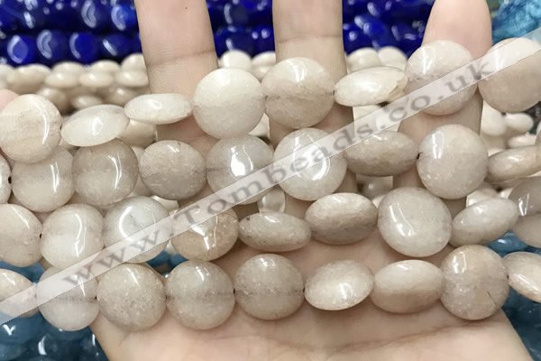 CCN5863 15 inches 15mm flat round candy jade beads Wholesale