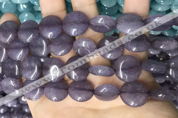 CCN5871 15 inches 15mm flat round candy jade beads Wholesale