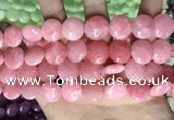 CCN5878 15 inches 15mm flat round candy jade beads Wholesale