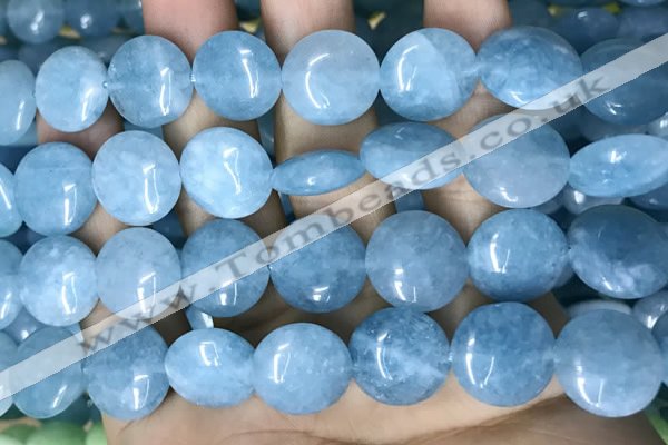 CCN5891 15 inches 15mm flat round candy jade beads Wholesale