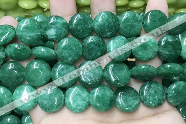 CCN5908 15 inches 15mm flat round candy jade beads Wholesale