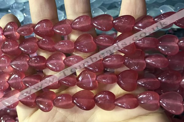 CCN5933 15 inches 12*12mm heart candy jade beads Wholesale