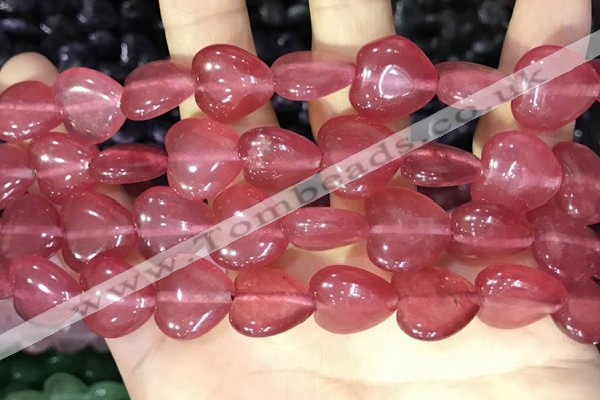 CCN5951 15 inches 14*14mm heart candy jade beads Wholesale