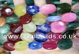 CCN5978 15 inches 13*18mm faceted oval candy jade beads