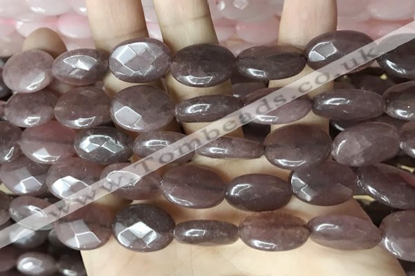 CCN5979 15 inches 13*18mm faceted oval candy jade beads