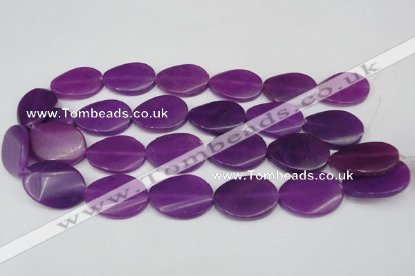 CCN618 15.5 inches 22*30mm twisted oval candy jade beads wholesale