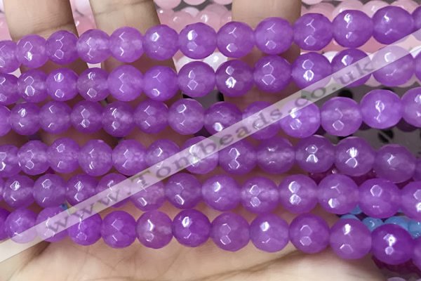 CCN6306 15.5 inches 8mm faceted round candy jade beads Wholesale