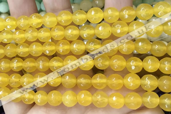 CCN6309 15.5 inches 8mm faceted round candy jade beads Wholesale